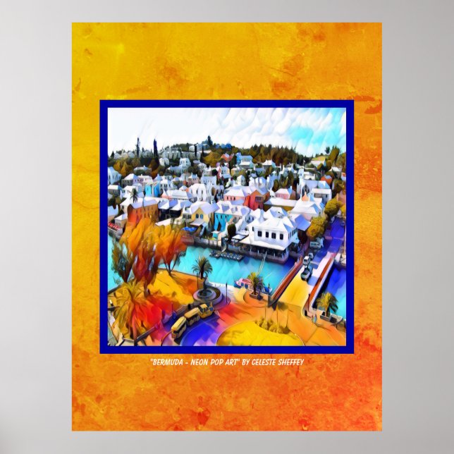 Neon Pop Art Bermuda  Poster (Front)