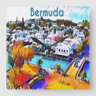 Neon Pop Art Bermuda wall clock