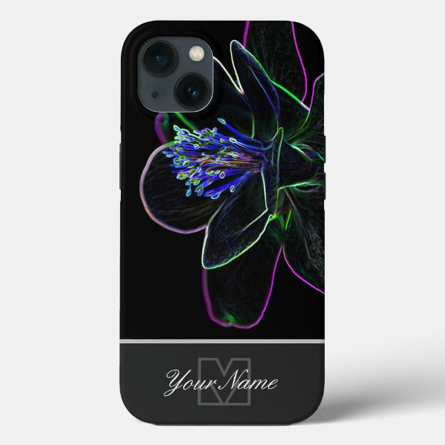 Neon-Pop-Art blossom macro with Monogram! Case-Mat Case-Mate iPhone Case (Back)