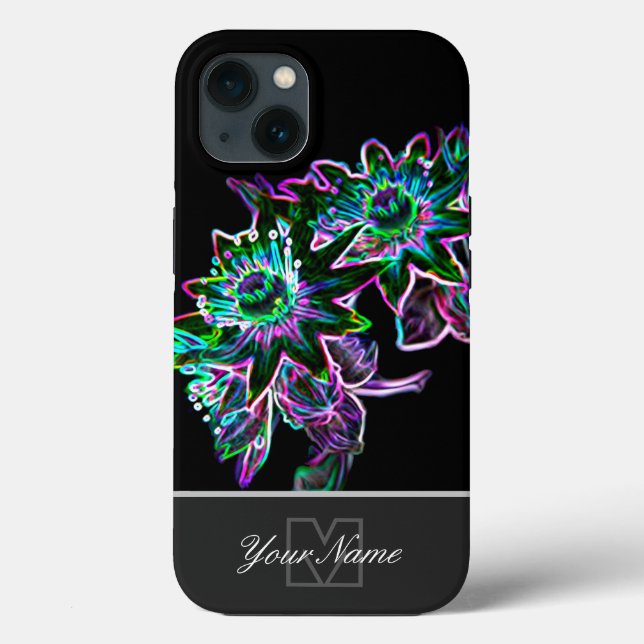 Neon-Pop-Art blossom macro with Monogram! Case-Mate iPhone Case (Back)