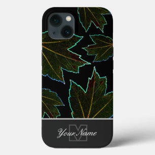 Neon-Pop-Art colourful foliage with Monogram! iPhone 13 Case