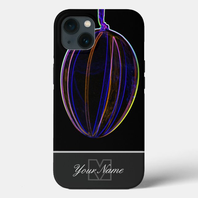 Neon-Pop-Art Happy Easter Egg with Monogram! Case- Case-Mate iPhone Case (Back)