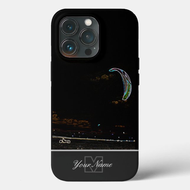 Neon-Pop-Art kite surfer in buggy with Monogram! Case-Mate iPhone Case (Back)