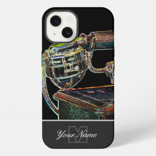 Neon-Pop-Art old retro telephone with Monogram! Ca iPhone 13 Case