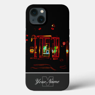 Neon-Pop-Art romantic candle light with Monogram!  iPhone 13 Case