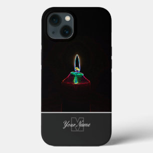 Neon-Pop-Art romantic candle light with Monogram! iPhone 13 Case