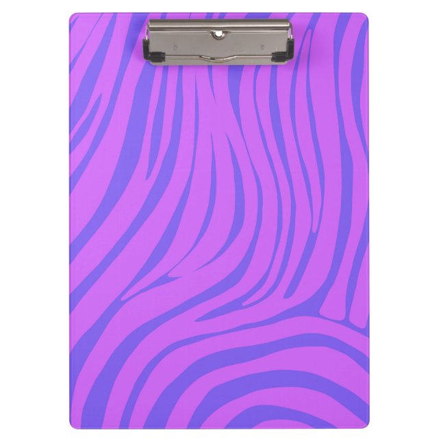 Neon Pop Art Zebra Pattern Clipboard (Front)