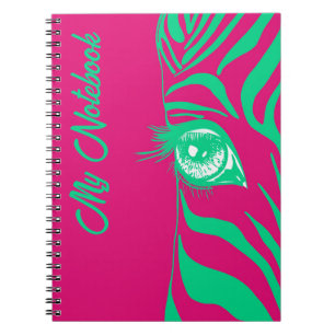 Neon Pop Art Zebra Pattern Glam  Notebook