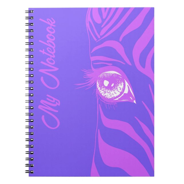 Neon Pop Art Zebra Pattern Glam  Notebook (Front)