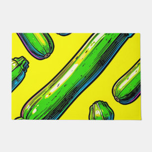 Neon Pop Art Zucchini Pattern Doormat