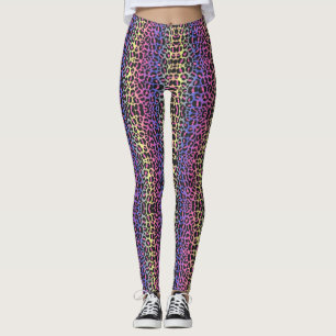 Neon Pop Leopard Print Leggings - Bold and Stylish