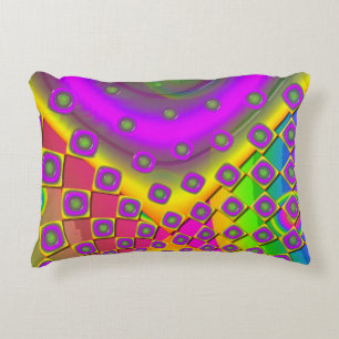 Neon Pop Paper Psychedelic Decorative Cushion