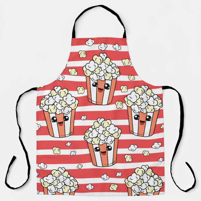 Neon Popcorn Kids Pattern Apron (Front)