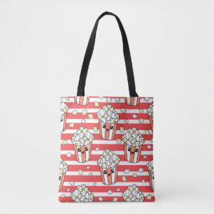 Neon Popcorn Kids Pattern Tote Bag