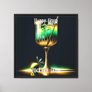 Neon Popular Party Time Personalised Canvas Print