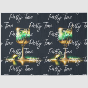 Neon Popular Party Time Personalised Tissue Paper