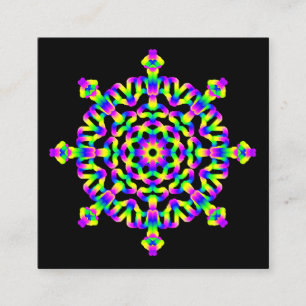 *~* Neon Powerful Mandala Healing Arts Square Business Card