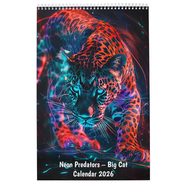 Neon Predators – Big Cat Calendar 2026 (Cover)