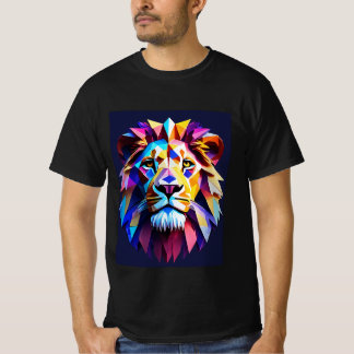 Neon Pride: A Majestic Lion head design T-Shirt