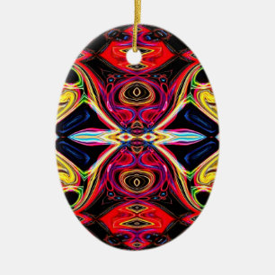 Neon Psychedelic Abstract Ornament 1