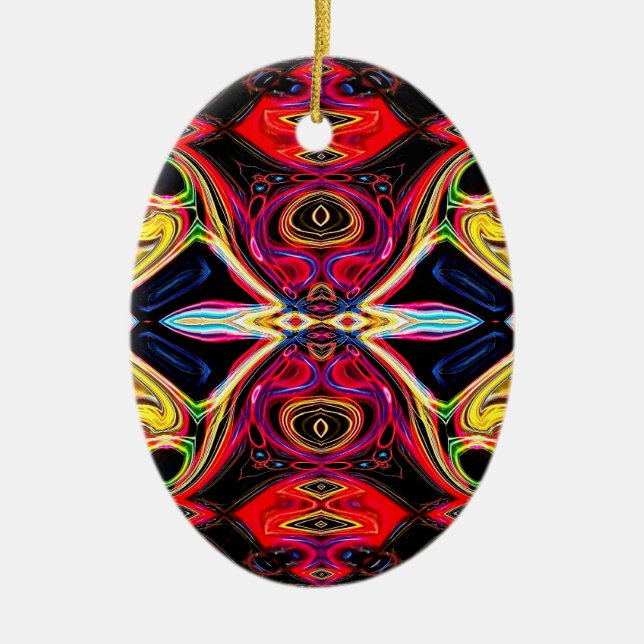 Neon Psychedelic Abstract Ornament 1 (Front)