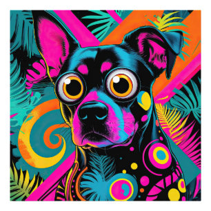 ✨ Neon Psychedelic Cat – Pop Art Design 🎨🐱 Photo Print