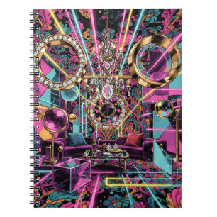 Neon Psychedelic Luxury Lounge Art Notebook