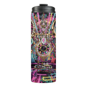 Neon Psychedelic Luxury Lounge Art Thermal Tumbler
