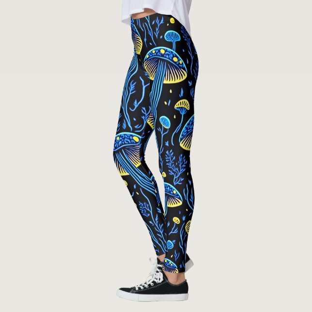 Neon Psychedelic Mushroom Leggings (Left)