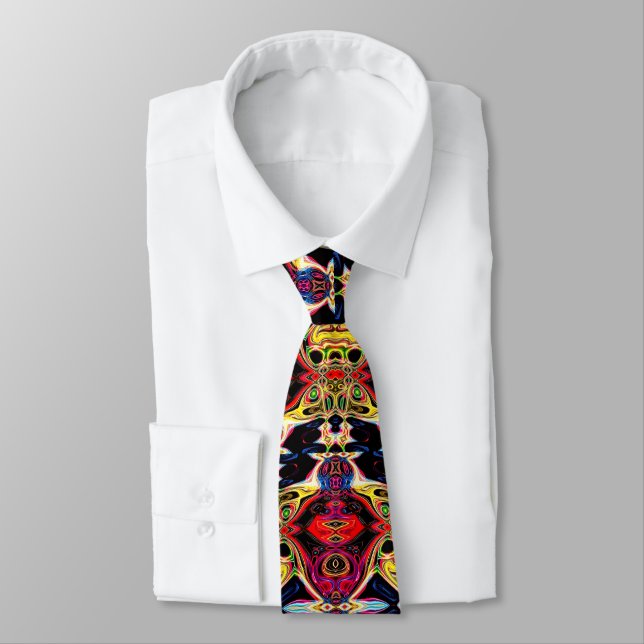 Neon Psychedelic Neck Tie (Tied)