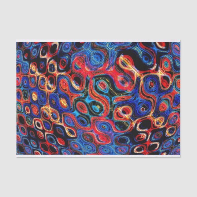 Neon Psychedelic Ripples Tissue Paper (Front)