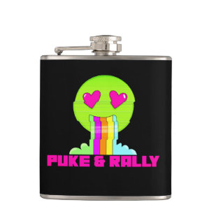 Neon Puke & Rally Flask Party Comeback Hip Flask