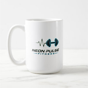 Neon Pulse Fitness Heartbeat Dumbbell Modern Gym T Coffee Mug