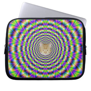 Neon Pulse Laptop Sleeve + cat