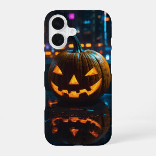 Neon Pumpkin iPhone 16 Case