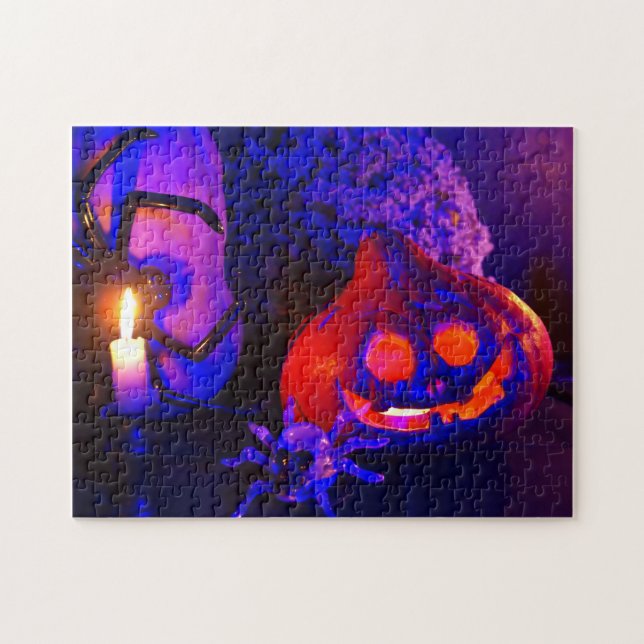 Neon pumpkins jigsaw puzzle (Horizontal)