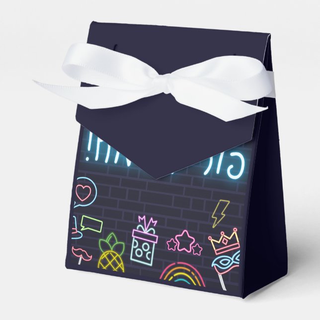 Neon Purim Favour Box (Front Side)
