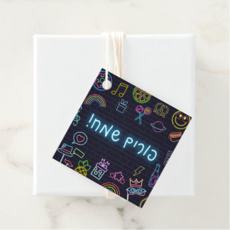 Neon Purim Favour Tags
