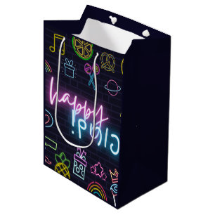 Neon Purim Medium Gift Bag