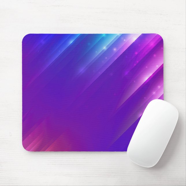 Neon Purple Abstract Angle Design Mouse Pad (With Mouse)