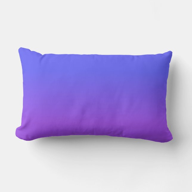 Neon Purple and Bright Neon Blue Ombré Shade Colou Lumbar Cushion (Front)