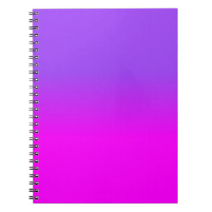Neon Purple and Hot Pink Ombre Shade Color Fade Sc Notebook