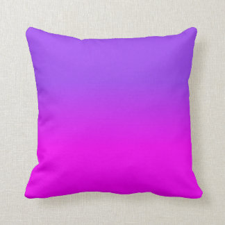 Neon Purple and Hot Pink Ombre Shade Colour Fade Cushion