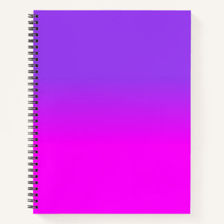 Neon Purple and Hot Pink Ombre Shade Colour Fade Notebook