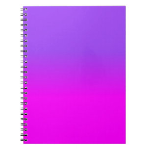 Neon Purple and Hot Pink Ombre Shade Colour Fade Notebook