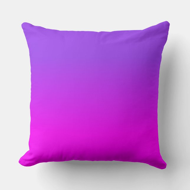 Neon Purple and Hot Pink Ombre Shade Colour Fade S Cushion (Front)