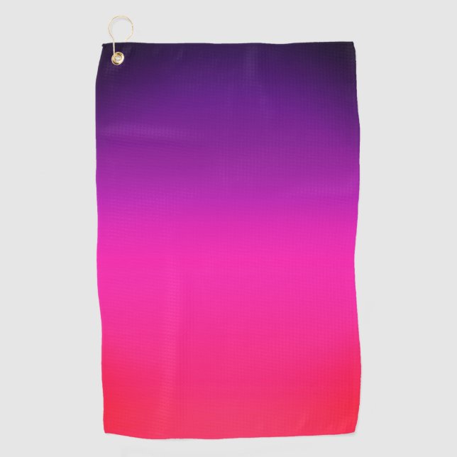 Neon Purple and pink ombre abstract design  Golf Towel (Front)