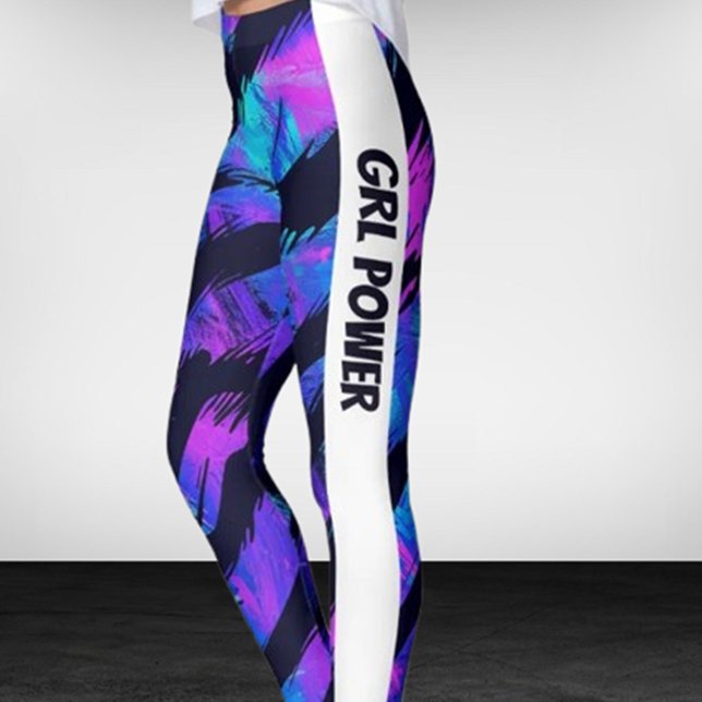 Neon Purple  Animal GRL Power  Leggings (Embrace your inner strength with our Neon Purple Animal GRL Power Leggings.)