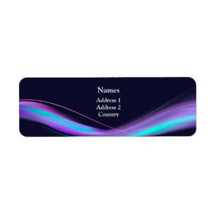Neon Purple Curve Address Label   Custom Return Return Address Label