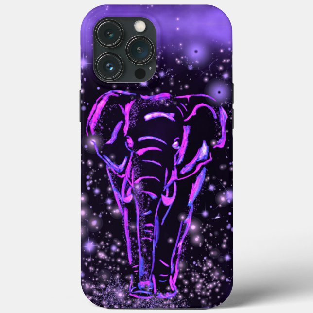 Neon Purple Elephant iPhone Case (Back)